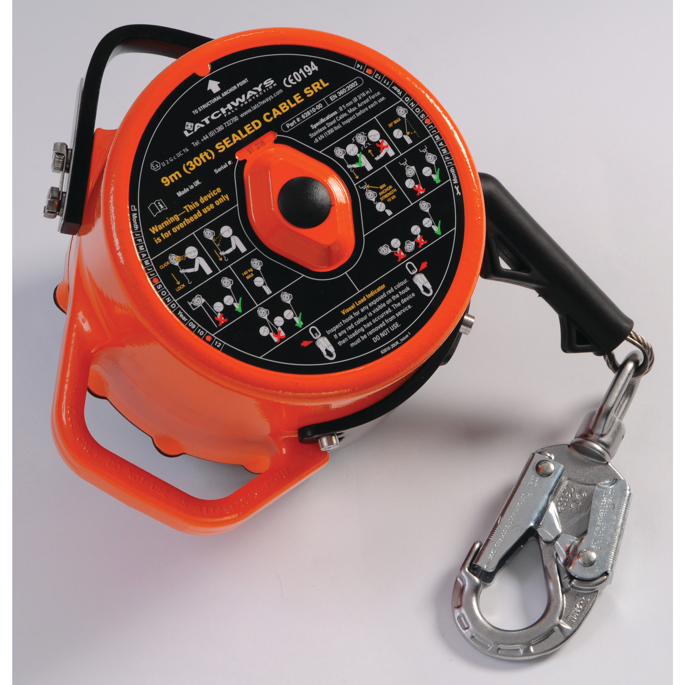 Latchways Sealed SRL, 30' (9m), Stainless Steel Cable